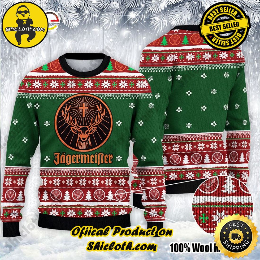 Shiclothshop's Ugly Christmas Sweaters: Embrace Festive Fashion with Flair 25 Jagermeister Ugly Christmas Sweater