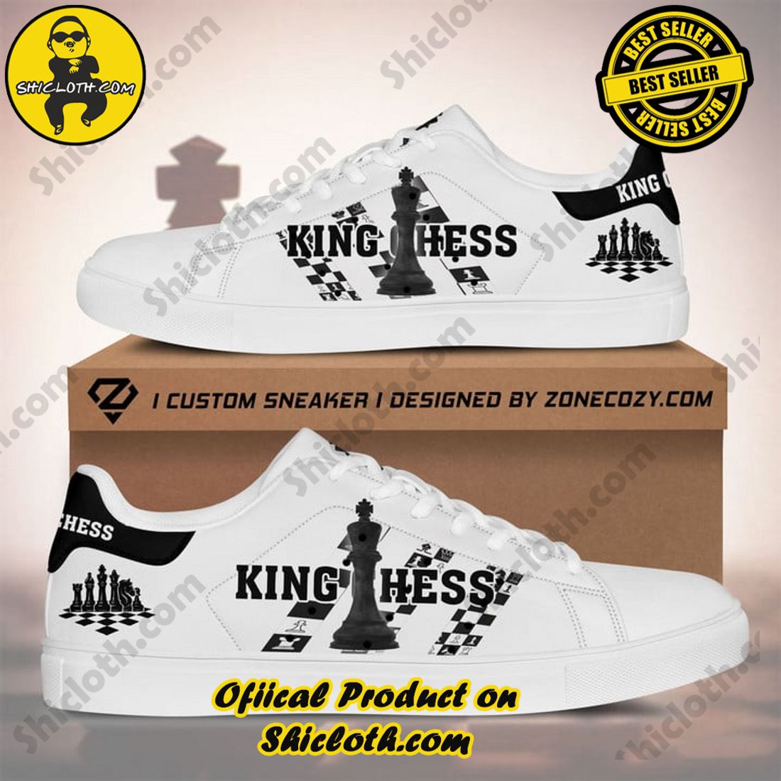 Step into Style with Shiclothshop's Stan Smith Low Top Shoes 22 King Chess Adidas Stan Smith Low Top Shoes