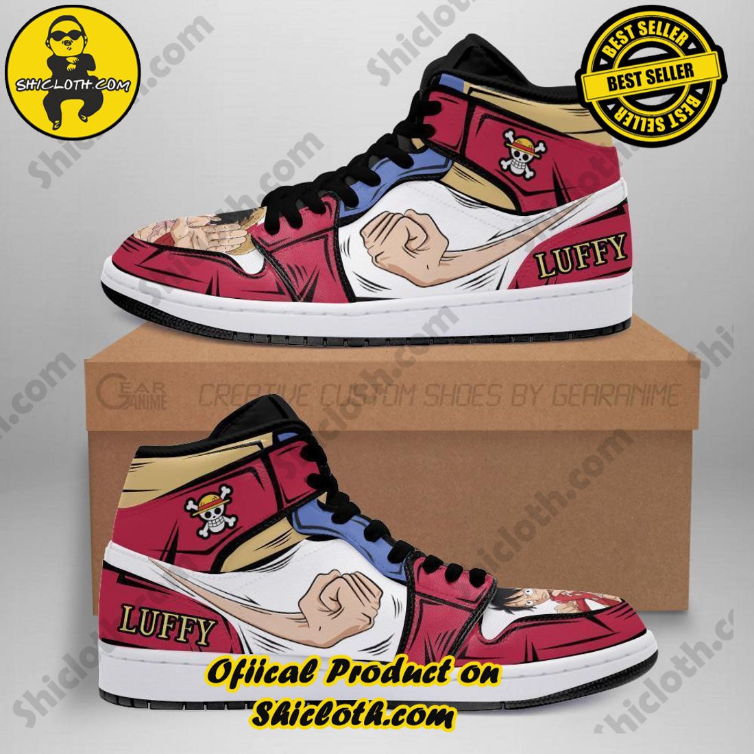Shiclothshop's Air Jordan 1 Sneakers: Affordable Elegance and Uncompromised Quality 27 Luffy One Piece Custom Nike Air Jordan 1 Sneakers