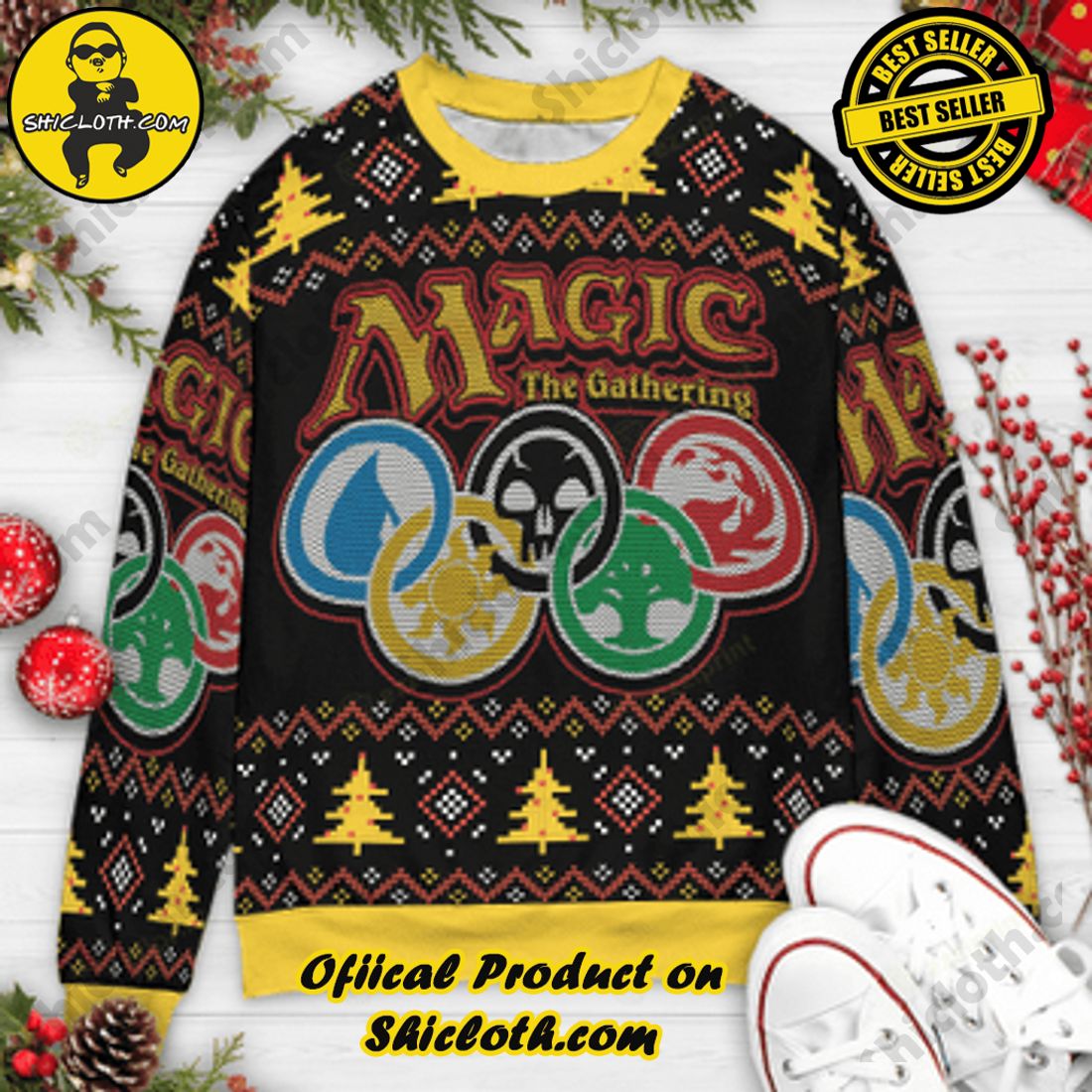Hot Trending and Best Seller: Shiclothshop's Ugly Christmas Sweaters: Embrace Festive Fashion with Flair 64 Magic the Gathering Ugly Christmas Sweater