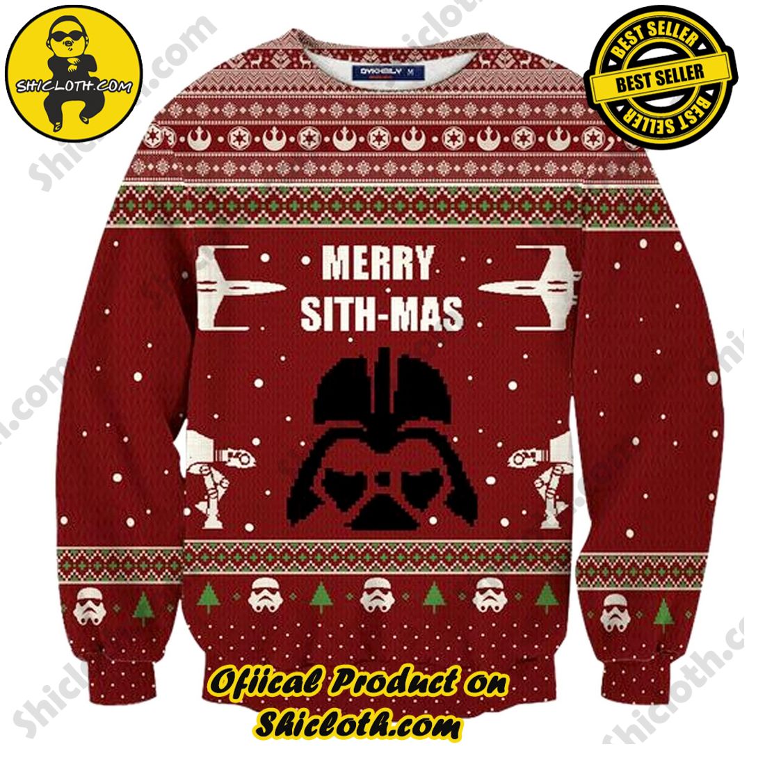 Shiclothshop's Ugly Christmas Sweaters: Embrace Festive Fashion with Flair 34 Merry Sith-Mas Ugly Christmas Sweater