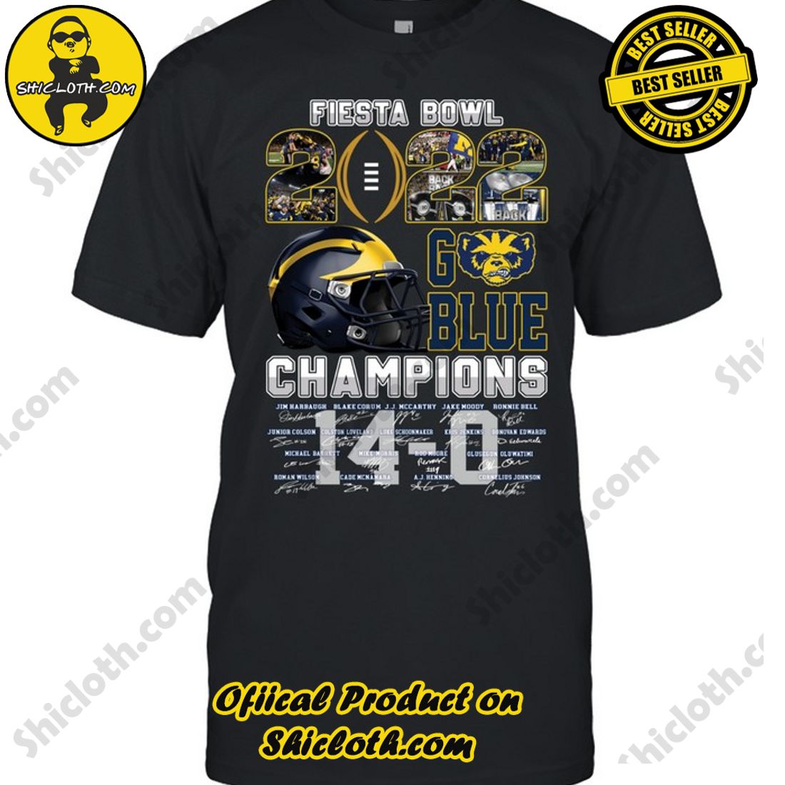 Hot trending: Discover the Ultimate Georgia Bulldogs and Michigan Wolverines Fan Gear Collection at Shiclothshop 10 Michigan 2022 Fiesta Bowl Go Blue Champions 14-0 Unisex T-Shirt