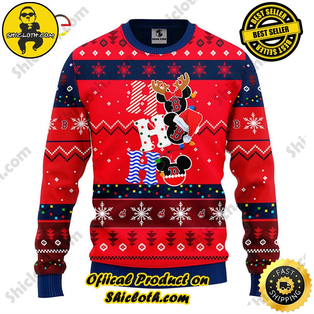 Hot trending and Best seller for Christmas : Sweaters from Shiclothshop 12 MLB Boston Red Sox Hohoho Mickey Ugly Sweater Ideas