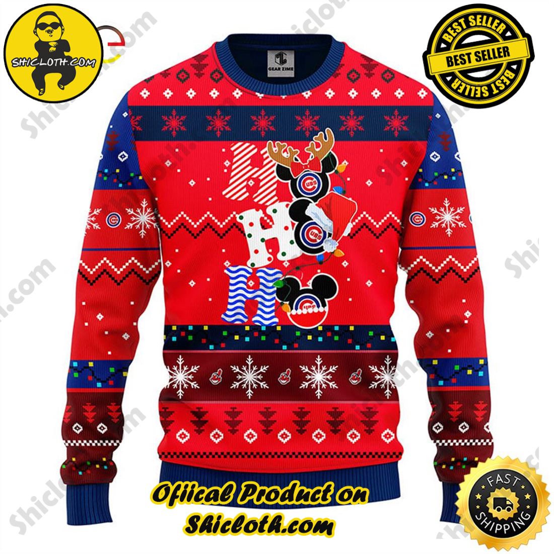 Hot trending and Best seller for Christmas : Sweaters from Shiclothshop 13 MLB Chicago Cubs Hohoho Mickey Christmas Ugly Sweater Ideas