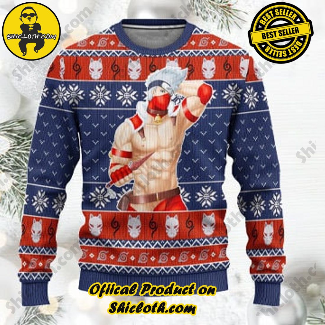 Best seller and Hot trending: Warm Up Your Holidays with Shiclothshop's Cozy Christmas Sweaters for a Peaceful Season 3 Naruto Kakashi Hatake Anime Ugly Christmas Sweater For Men & Women Christmas Gift Sweater