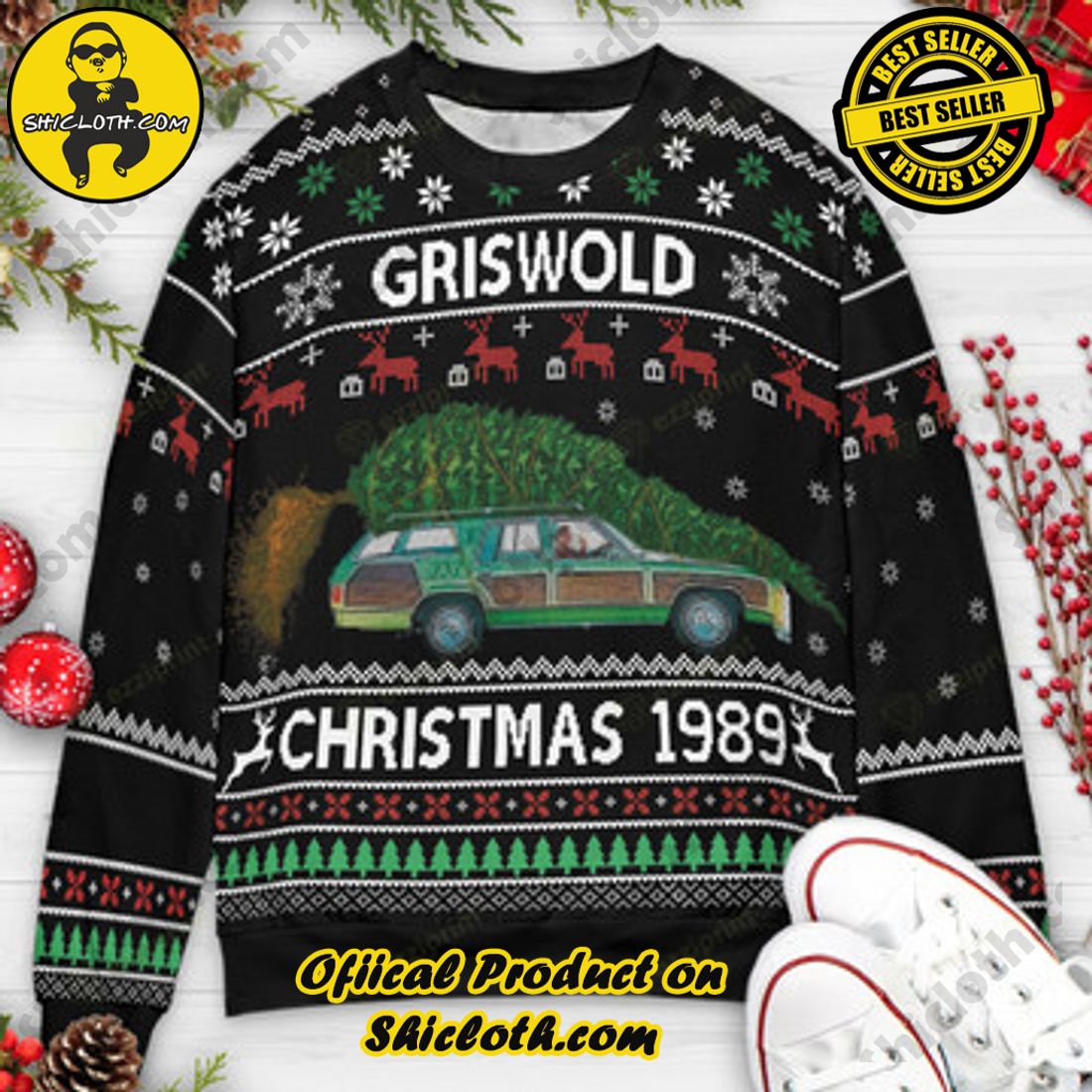 Hot Trending and Best Seller: Shiclothshop's Ugly Christmas Sweaters: Embrace Festive Fashion with Flair 76 National Lampoon’s Vacation Griswold Christmas 1989 Ugly Christmas Sweaters
