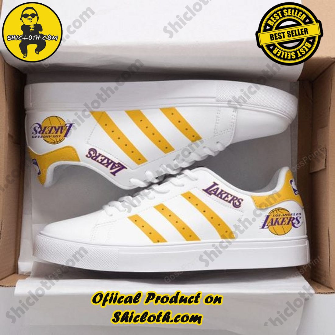Step into Style with Shiclothshop's Stan Smith Low Top Shoes 30 NBA Los Angeles Lakers Adidas Stan Smith Low Top Shoes Ver 2