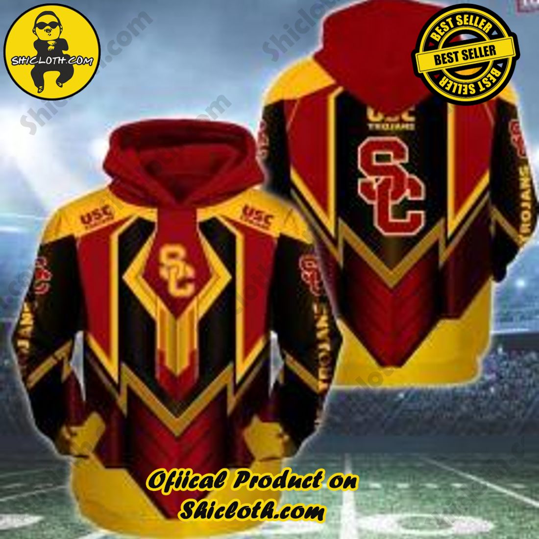 NFL Steelers Hoodie 3D Punisher Skull Black Gold Pittsburgh