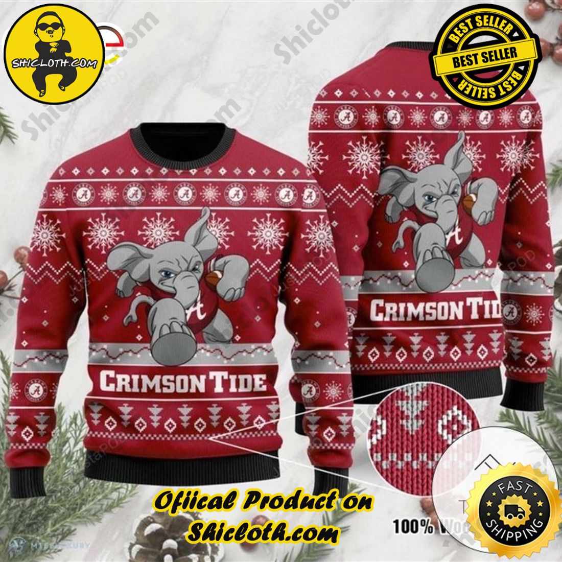 Shiclothshop's Sweaters: Affordable Elegance and Uncompromised Quality 1 NFL Alabama Crimson Tide Football Ugly Sweater