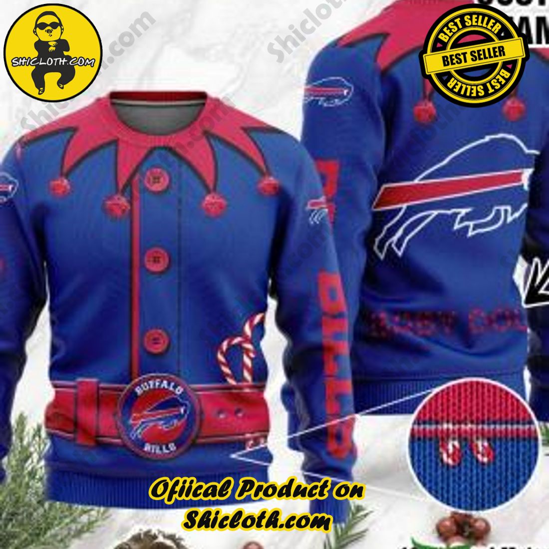 Warm Up Your Holidays with Shiclothshop's Cozy Christmas Sweaters for a Peaceful Season 4 NFL Buffalo Bills Ugly Oversized Sweaters Custom Name
