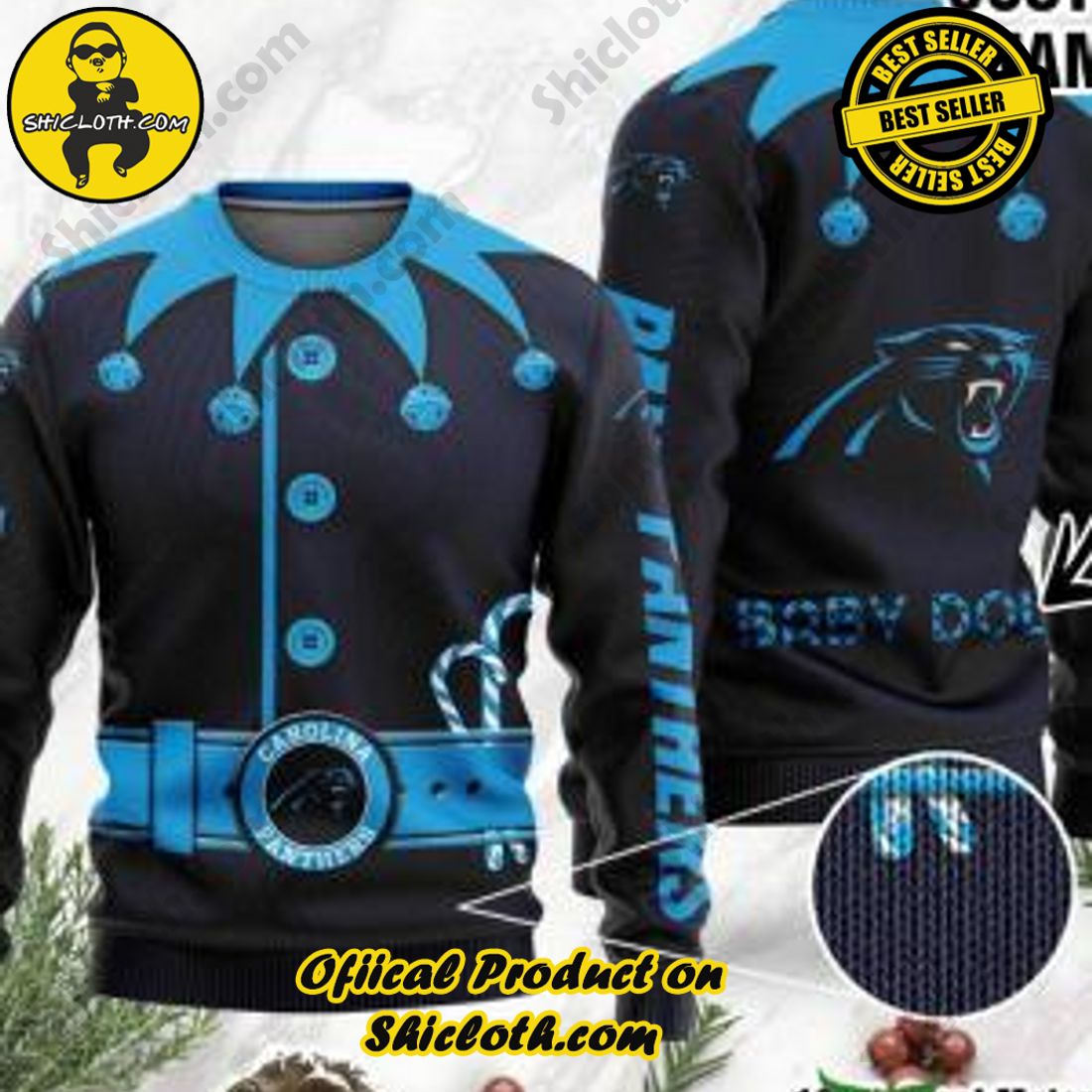 Warm Up Your Holidays with Shiclothshop's Cozy Christmas Sweaters for a Peaceful Season 5 NFL Carolina Panthers Ugly Oversized Sweaters Custom Name