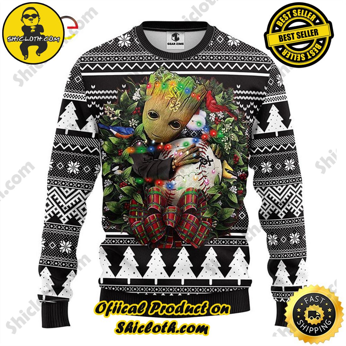 Hot trending and Best Seller : Exploring Shicloth's NFL Ugly Sweater Collection 18 NFL Chicago White Sox Groot Ugly Sweater