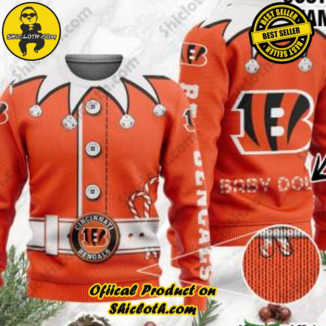 Warm Up Your Holidays with Shiclothshop's Cozy Christmas Sweaters for a Peaceful Season 7 NFL Cincinnati Bengals Ugly Oversized Sweaters Custom Name