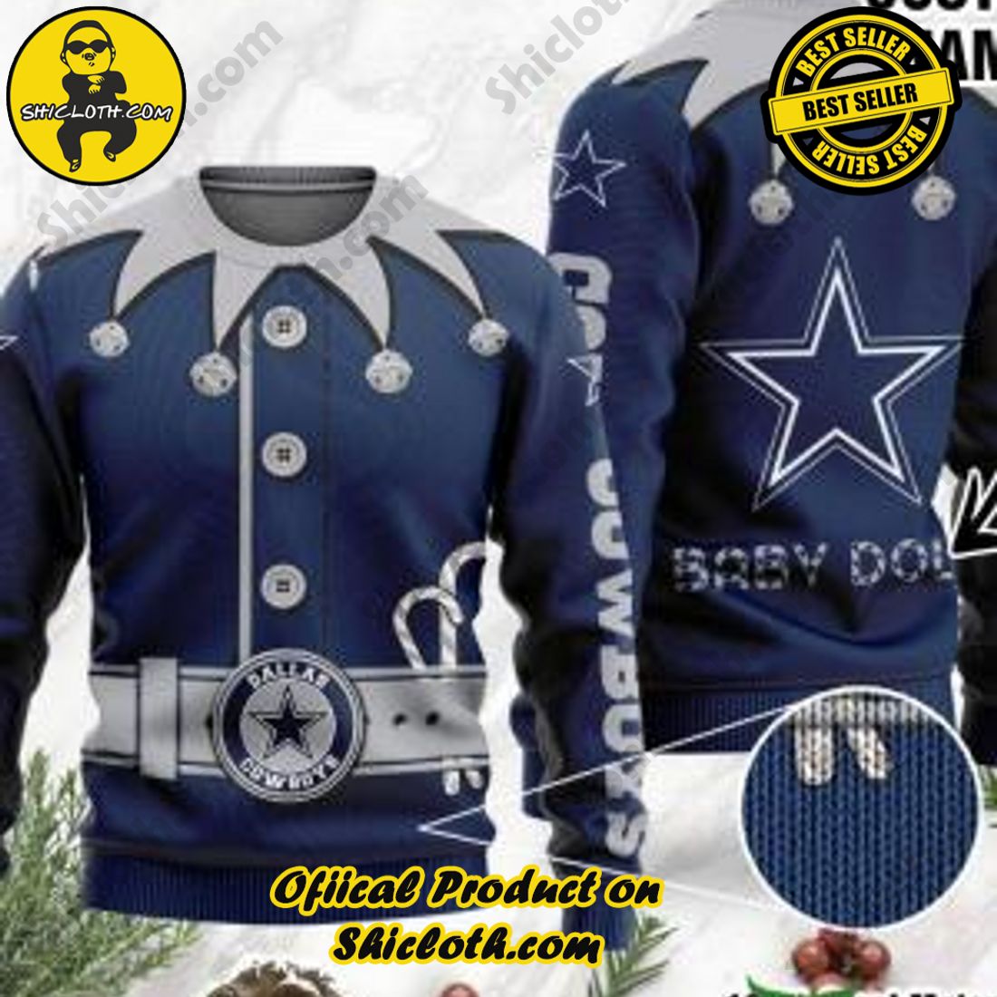 Warm Up Your Holidays with Shiclothshop's Cozy Christmas Sweaters for a Peaceful Season 9 NFL Dallas Cowboys Ugly Oversized Sweaters Custom Name