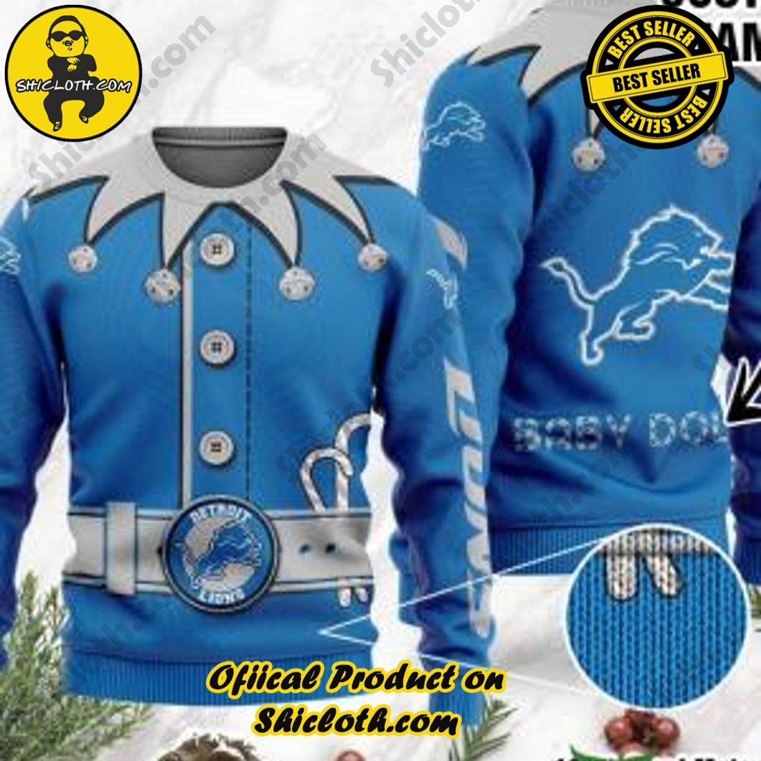 Warm Up Your Holidays with Shiclothshop's Cozy Christmas Sweaters for a Peaceful Season 11 NFL Detroit Lions Ugly Oversized Sweaters Custom Name