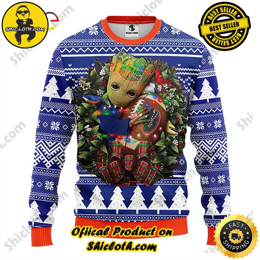 NFL Miami Dolphins Groot Hug Christmas Ugly Sweater - Limotees