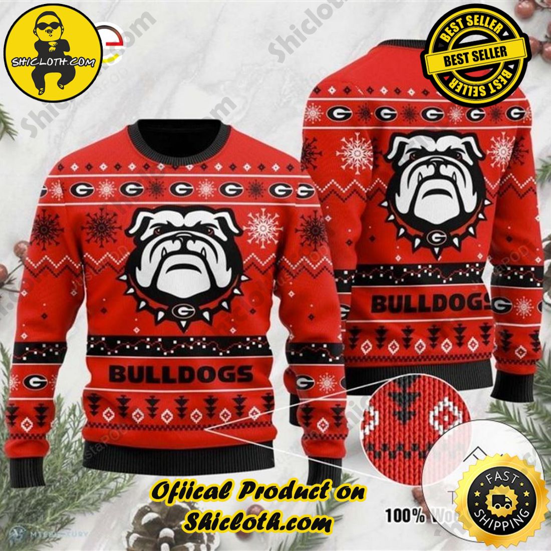 Shiclothshop's Sweaters: Affordable Elegance and Uncompromised Quality 13 NFL Georgia Bulldogs Football Ugly Ugly Sweater