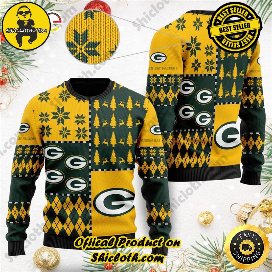 Green Bay Packers Mickey Mouse Knit NFL Ugly Christmas Sweaters