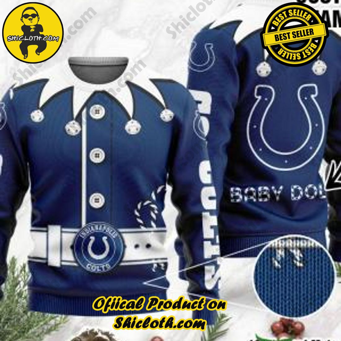 Warm Up Your Holidays with Shiclothshop's Cozy Christmas Sweaters for a Peaceful Season 14 NFL Indianapolis Colts Ugly Oversized Sweaters Custom Name