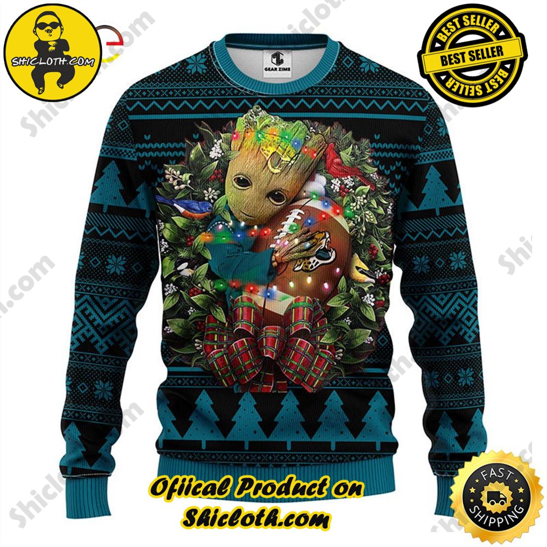 Jacksonville Jaguars Mickey Mouse Thanksgiving Ugly Sweater - T