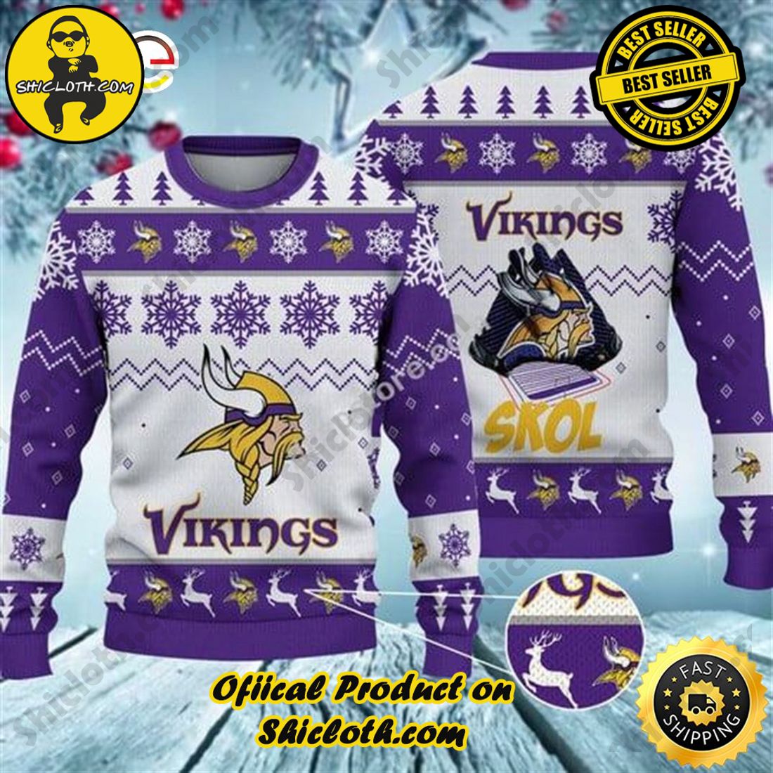 Premium Minnesota Vikings Grateful Dead Ugly Christmas Shirt