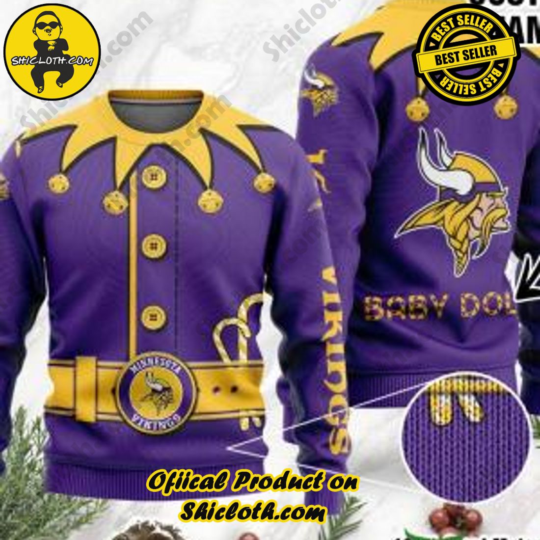 Warm Up Your Holidays with Shiclothshop's Cozy Christmas Sweaters for a Peaceful Season 21 NFL Minnesota Vikings Ugly Oversized Sweaters Custom Name