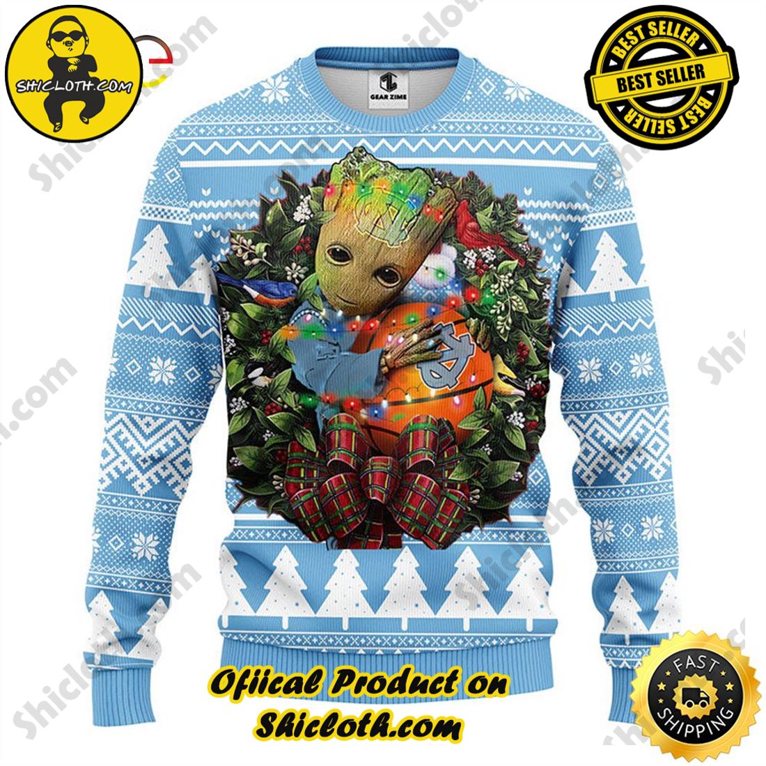 Hot trending and Best Seller : Exploring Shicloth's NFL Ugly Sweater Collection 61 NFL North Carolina Tar Heels Ugly Sweater