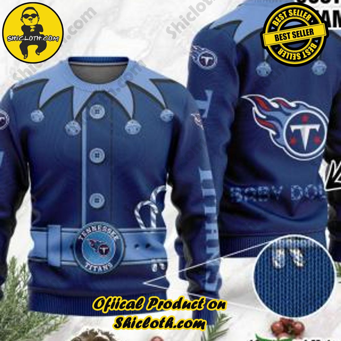 Warm Up Your Holidays with Shiclothshop's Cozy Christmas Sweaters for a Peaceful Season 31 NFL Tennessee Titans Ugly Oversized Sweaters Custom Name