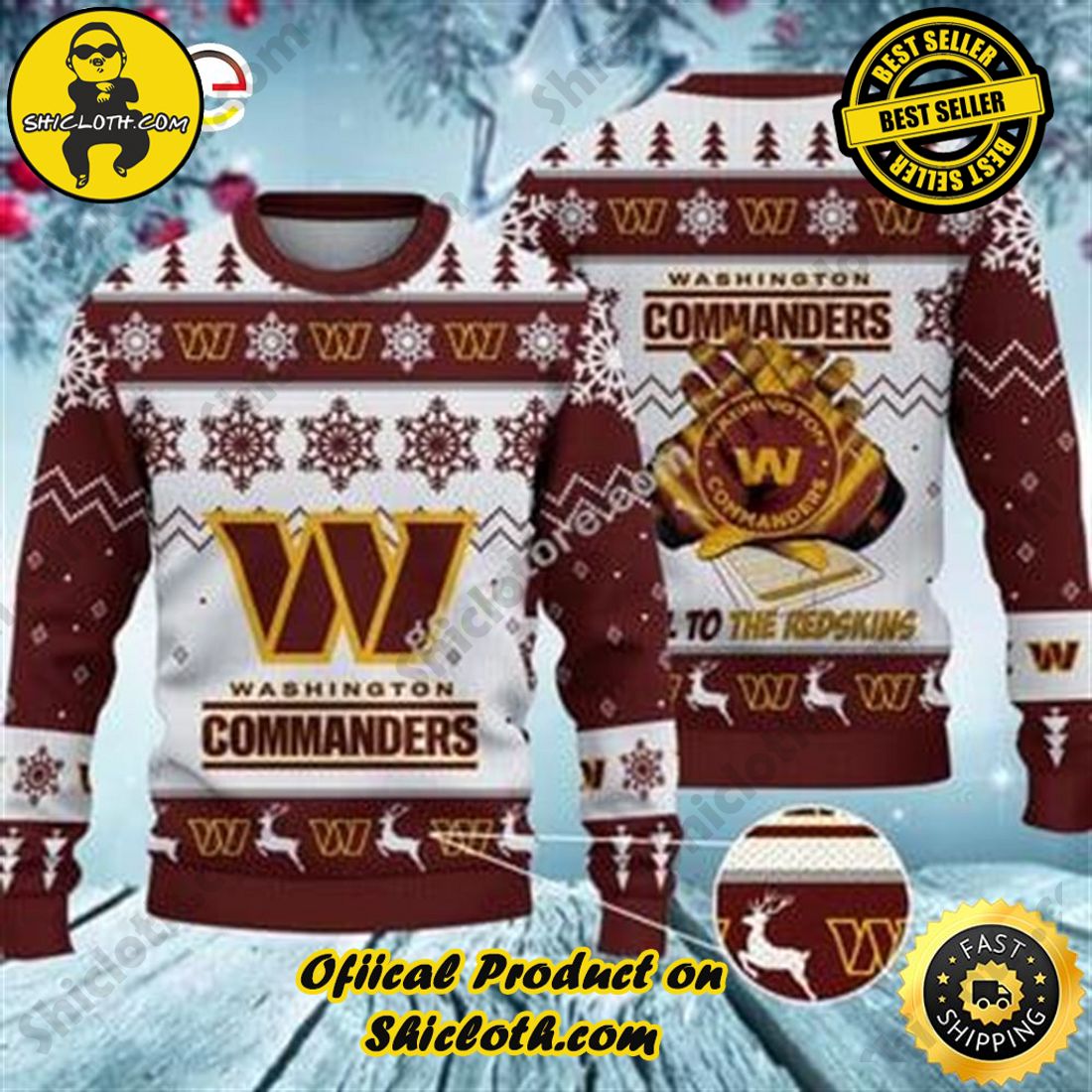 Hot trending and Best seller for Christmas : Sweaters from Shiclothshop 21 NFL Washington Commanders Ugly Sweater Ideas