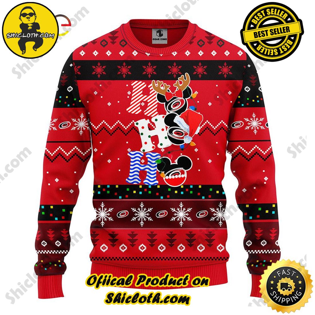 Hot trending and Best seller for Christmas : Sweaters from Shiclothshop 24 NHL Carolina Hurricanes Hohoho Mickey Christmas Ugly Sweater Ideas