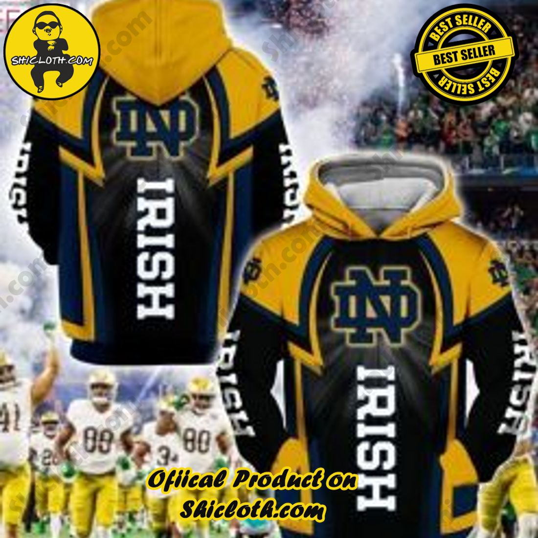 Hot Trending and Best Seller for Christmas: Shiclothshop's 3D Hoodies 18 Notre Dame Fighting Irish 3D Hoodiel