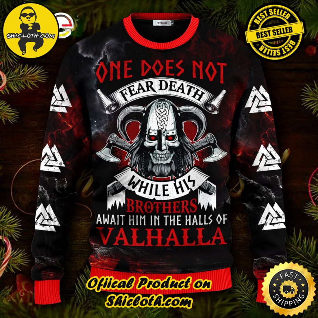 Best seller: Warm Up Your Holidays with Shiclothshop's Cozy Christmas Sweaters for a Peaceful Season 63 One Does Not Fear Death Ugly Christmas Sweater For Men & Women Christmas Gift Sweater