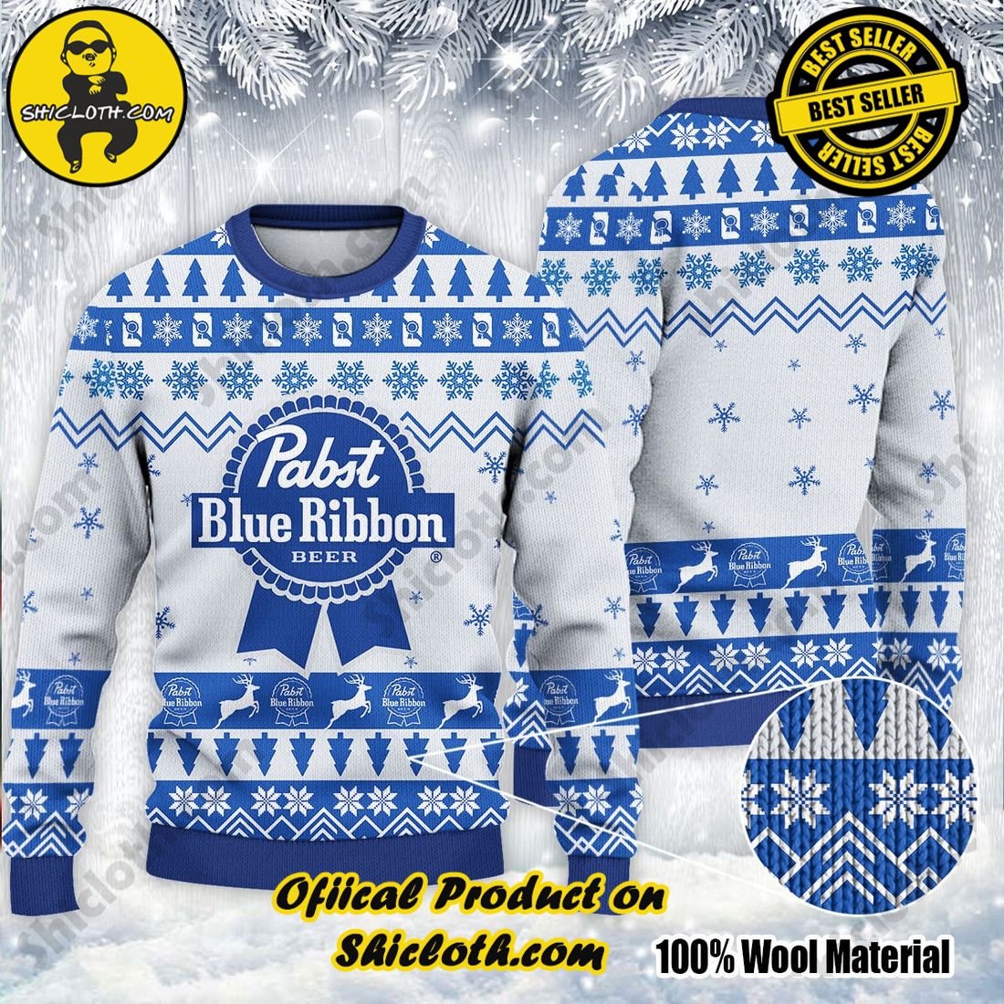 Best seller and Hot trending: Warm Up Your Holidays with Shiclothshop's Cozy Christmas Sweaters for a Peaceful Season 11 Pabst Blue Ribbon Christmas Ugly Sweater For Men & Women Christmas Gift Sweater