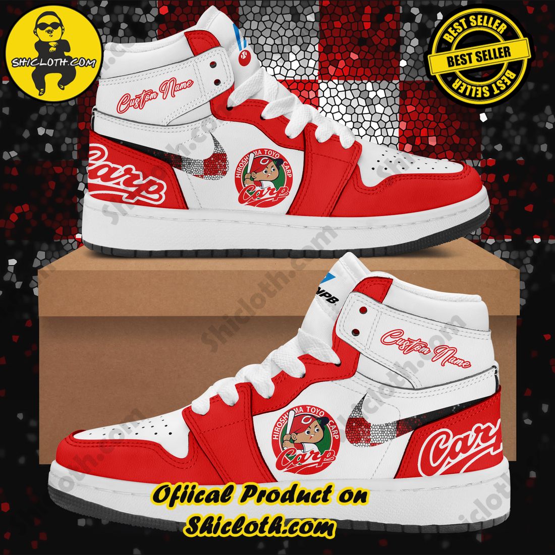 Best Seller Shiclothshop's Air Jordan 1 Sneakers: Affordable Elegance and Uncompromised Quality 13 Personalized Baseball NPB Hiroshima Carp Nike Air Jordan 1 Sneaker