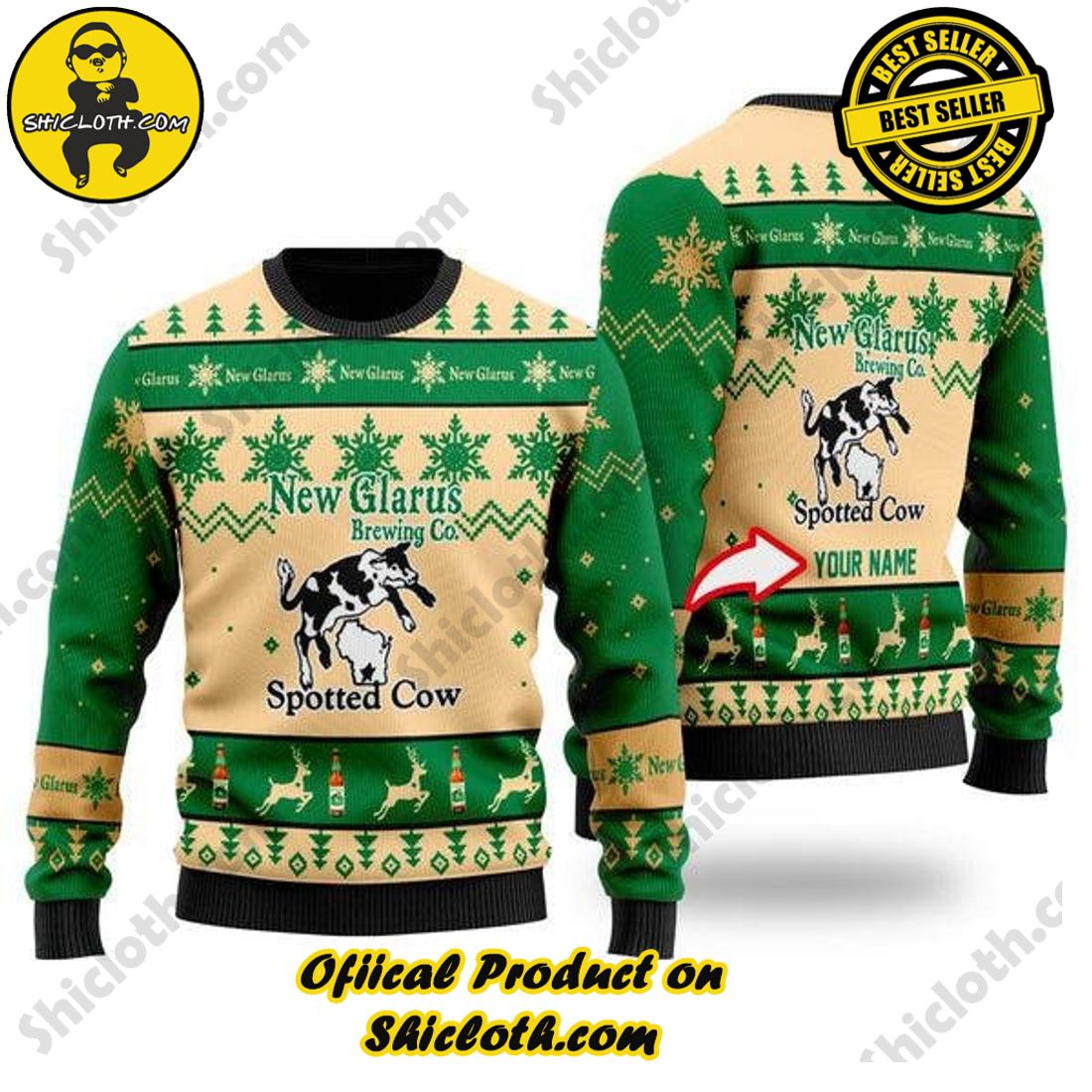 Best seller and Hot trending: Warm Up Your Holidays with Shiclothshop's Cozy Christmas Sweaters for a Peaceful Season 16 Personalized Funny Spotted Cow Beer Ugly Christmas Sweater For Men & Women Christmas Gift Sweater
