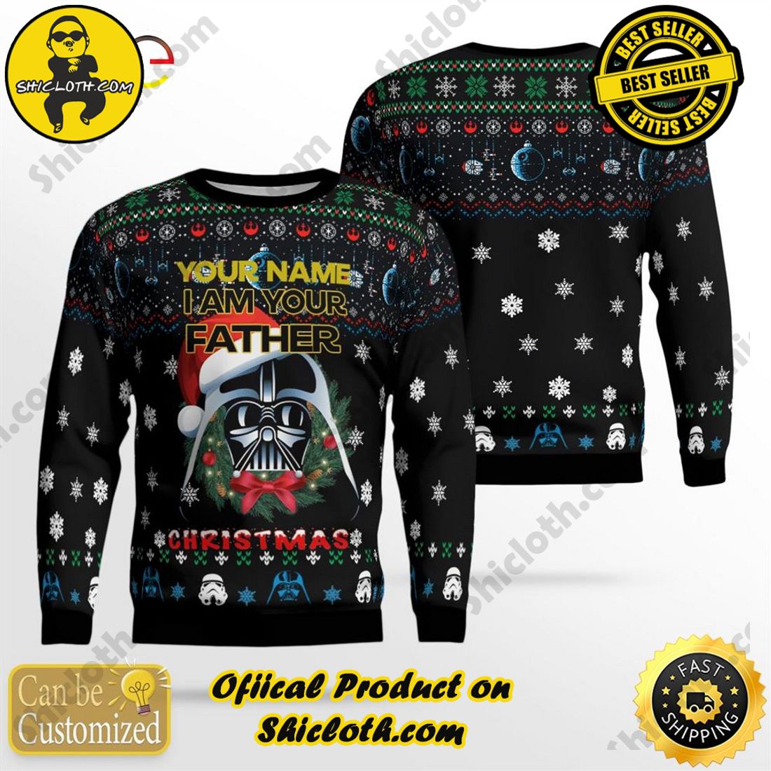 Hot trending for Christmas : Sweaters from Shiclothshop 35 Personalized I Am Your Father Ugly Sweater Ideas