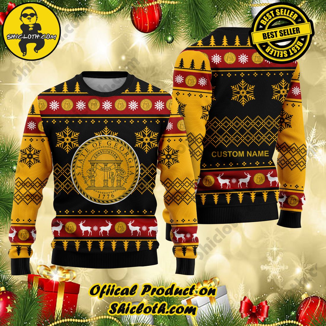 Hot Trending Shiclothshop's Sweaters: Affordable Elegance and Uncompromised Quality 8 Personalized name Georgia Christmas Ugly Sweaters