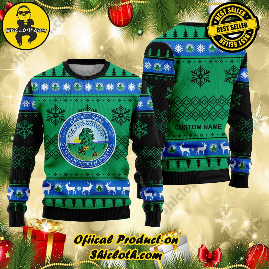 Hot Trending Shiclothshop's Sweaters: Affordable Elegance and Uncompromised Quality 33 Personalized name North Dakota Christmas Ugly Sweaters