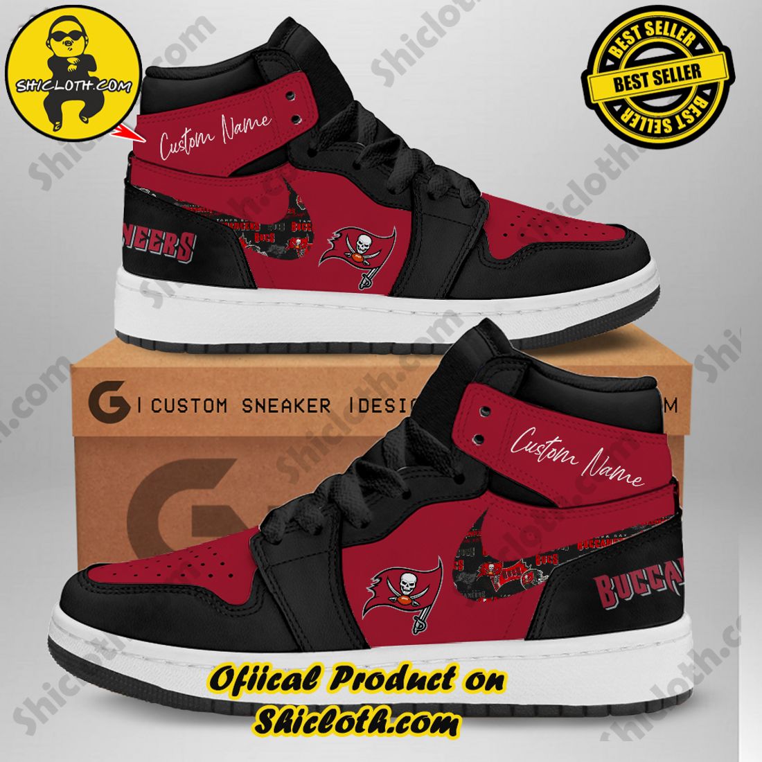 Hot trending and Best seller : Elevating Style with Shicloth's Air Jordan 1 Sneakers Gift for All 25 Personalized NFL Tampa Bay Buccaneers Nike air Jordan 1 Sneaker