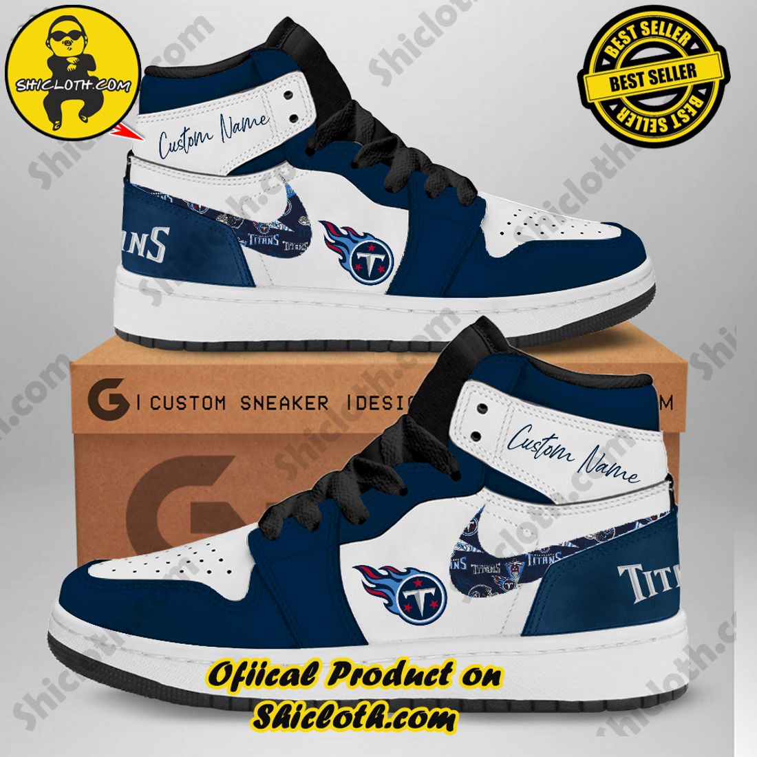 Hot trending and Best seller : Elevating Style with Shicloth's Air Jordan 1 Sneakers Gift for All 26 Personalized NFL Tennessee Titans Nike Jordan Air 1 Sneaker
