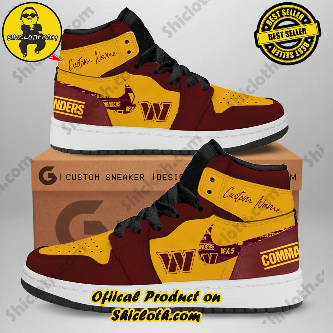 Hot trending and Best seller : Elevating Style with Shicloth's Air Jordan 1 Sneakers Gift for All 27 Personalized NFL Washington Commanders Nike Air Jordan 1 Sneaker