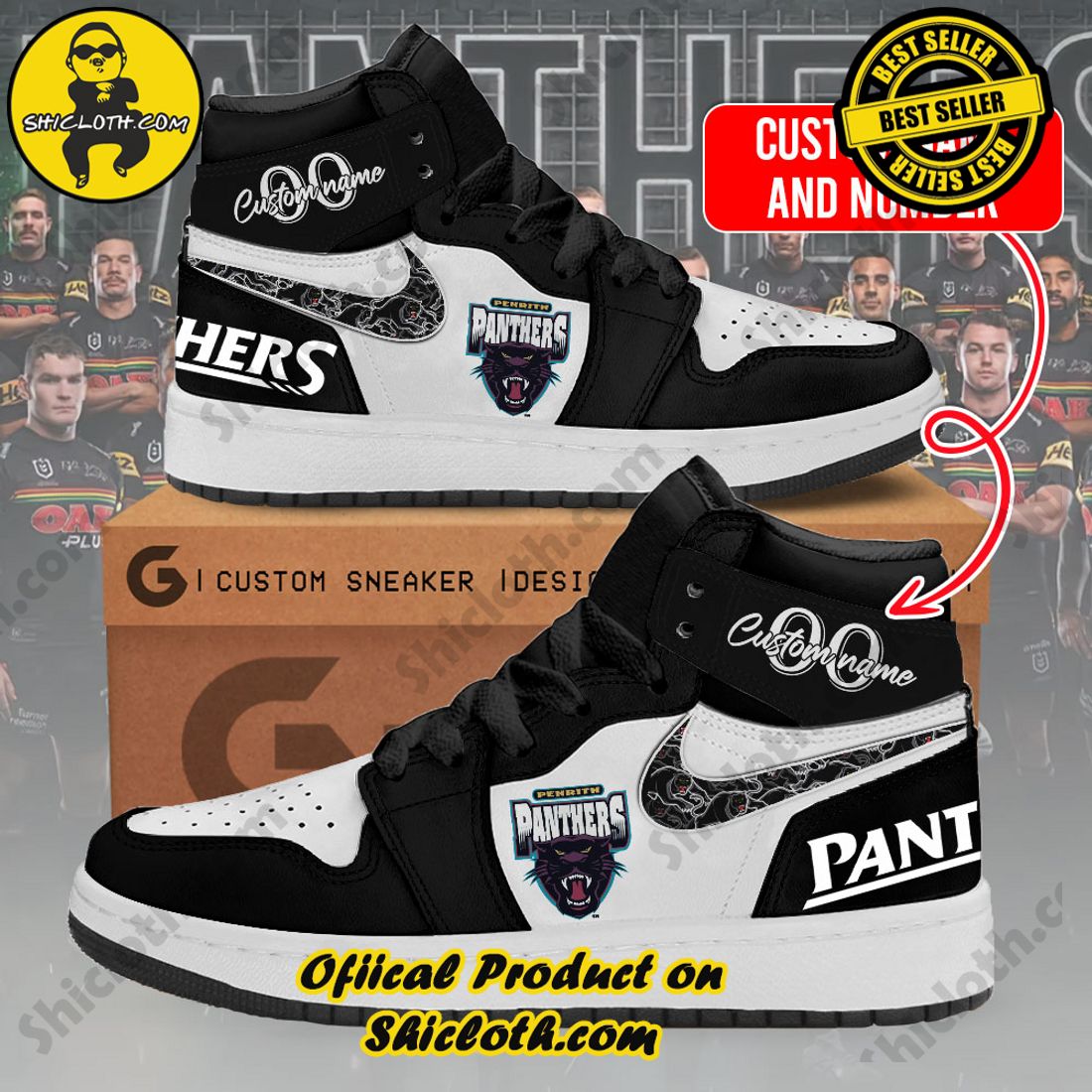 Hot trending and Best seller : Elevating Style with Shicloth's Air Jordan 1 Sneakers Gift for All 29 Personalized Rugby Penrith Panthers Nike Air Jordan 1 Sneaker