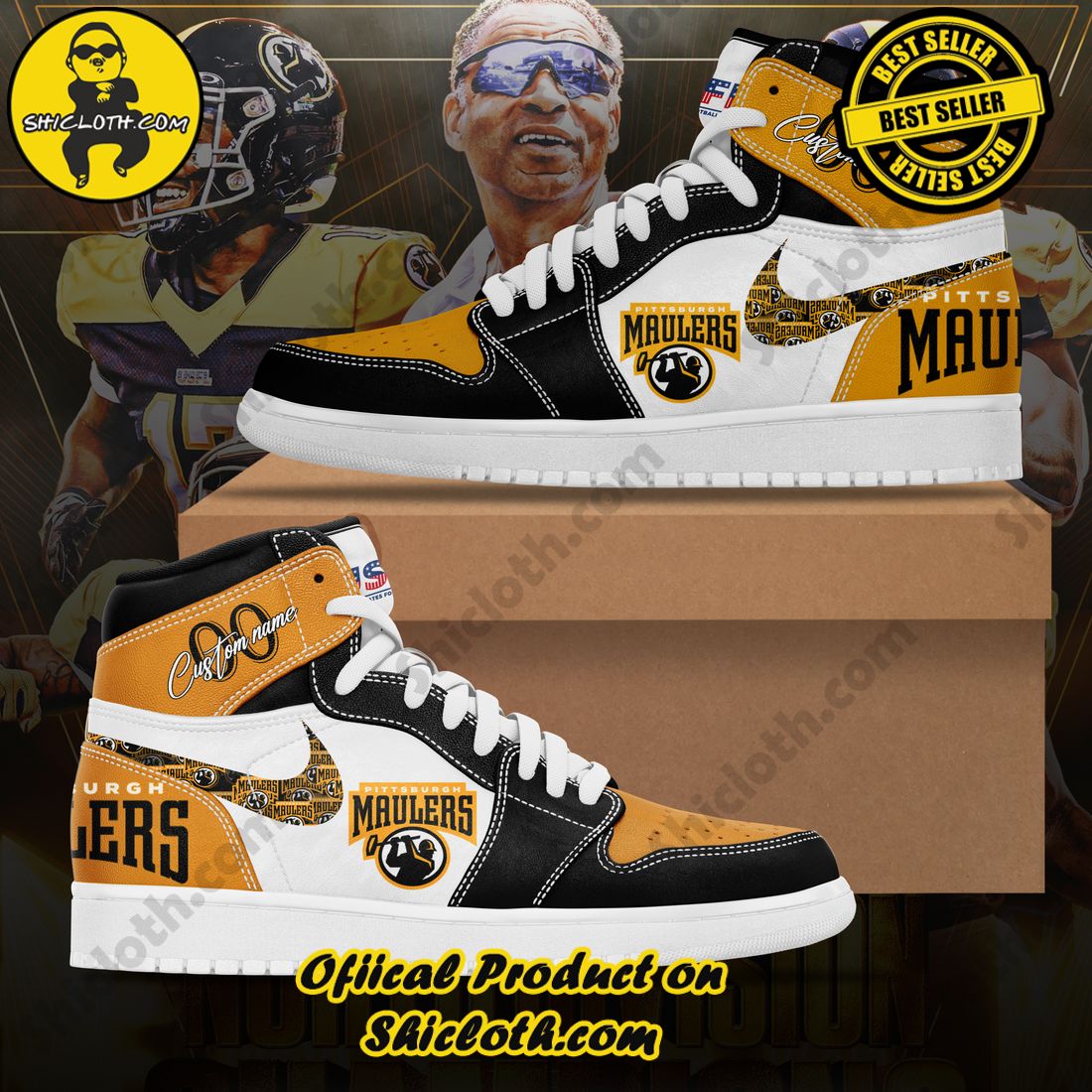 Best Seller Shiclothshop's Air Jordan 1 Sneakers: Affordable Elegance and Uncompromised Quality 30 Personalized USFL Pittsburgh Maulers Replica Nike Air Jordan 1 Sneaker