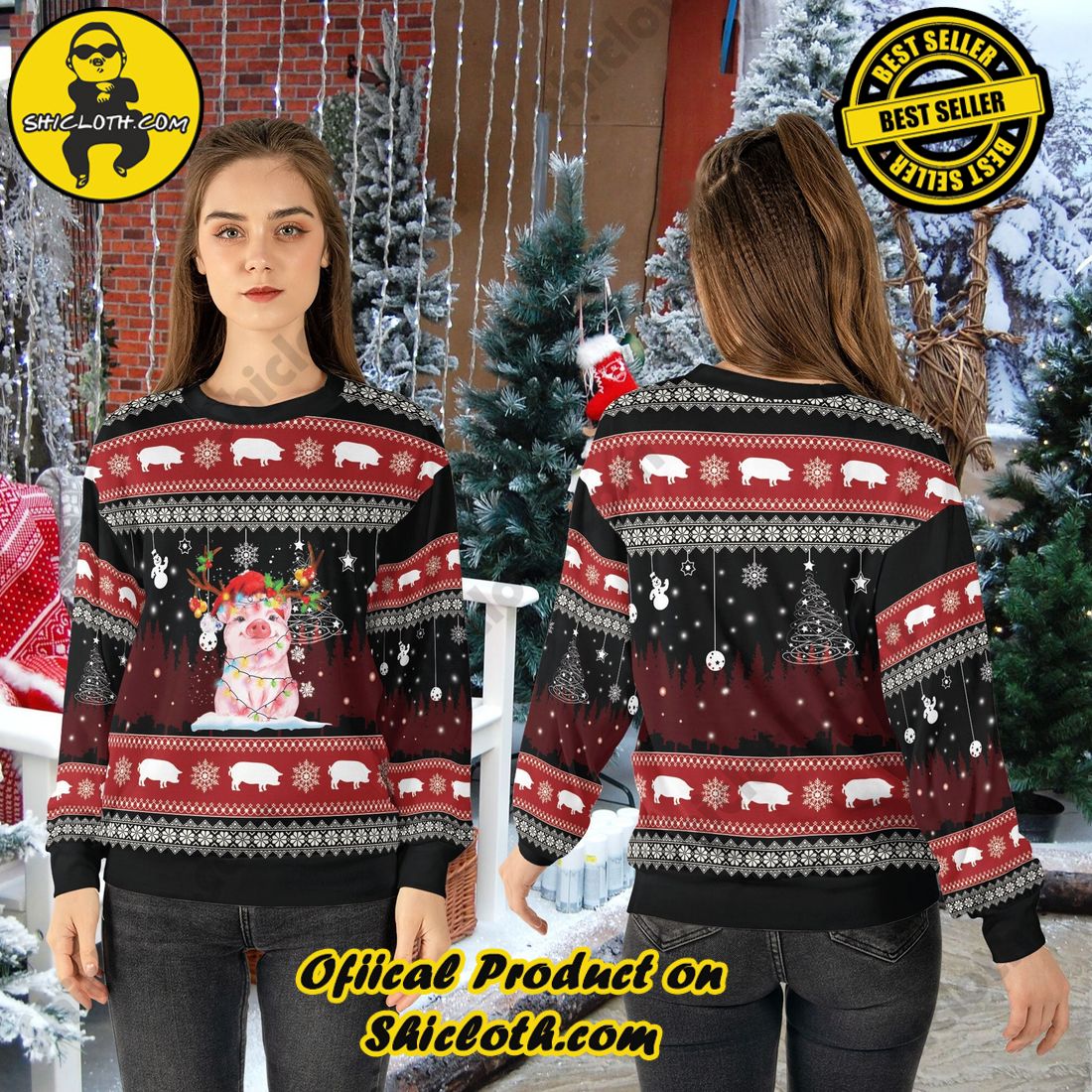Best seller and Hot trending: Warm Up Your Holidays with Shiclothshop's Cozy Christmas Sweaters for a Peaceful Season 17 Pig Lovers Ugly Christmas Sweater For Men & Women Christmas Gift Sweater