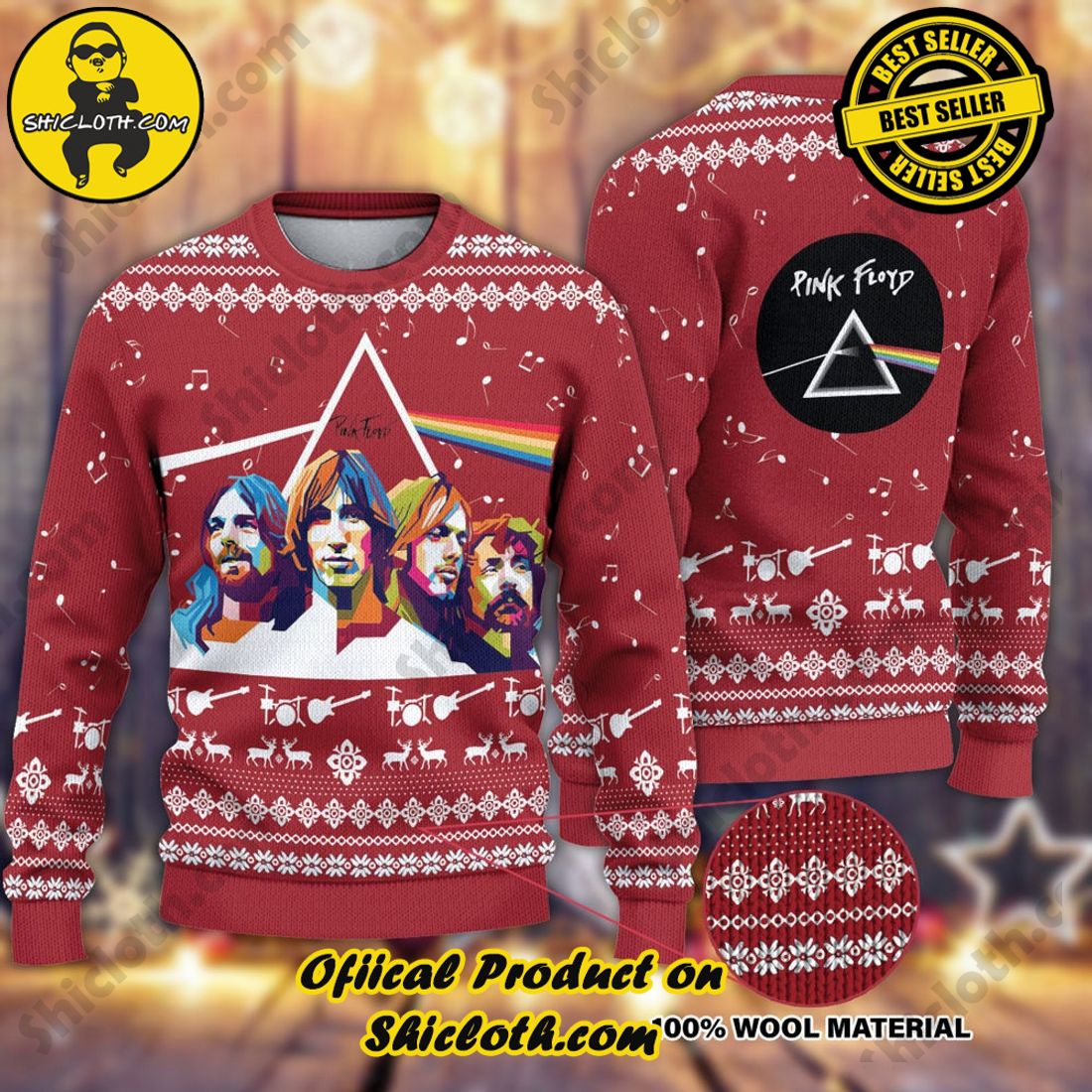 Best seller and Hot trending: Warm Up Your Holidays with Shiclothshop's Cozy Christmas Sweaters for a Peaceful Season 18 Pink Floyd Band 3D Ugly Christmas Sweater For Men & Women Christmas Gift Sweater