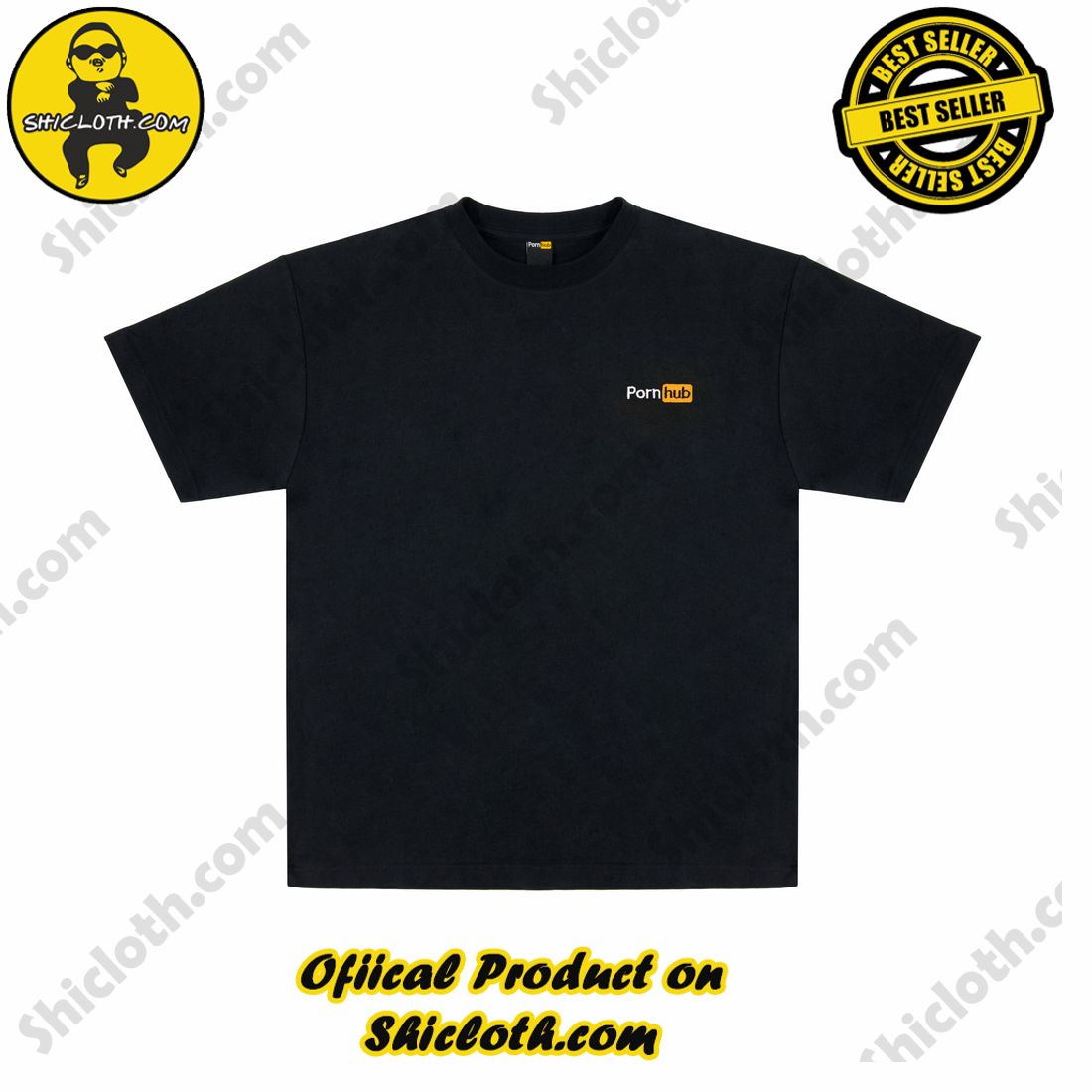 Shiclothshop's Bestselling Pornhub T-Shirt: Affordable and High-Quality 1 Porn Hub Embroidered T-Shirt