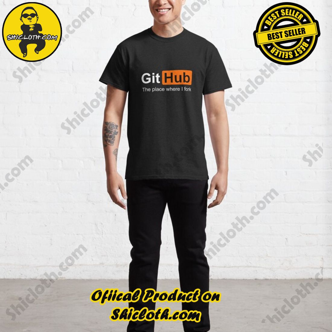 Shiclothshop's Bestselling Pornhub T-Shirt: Affordable and High-Quality 13 Porn Hub Git Hub The Place Where I Fork T-shirt
