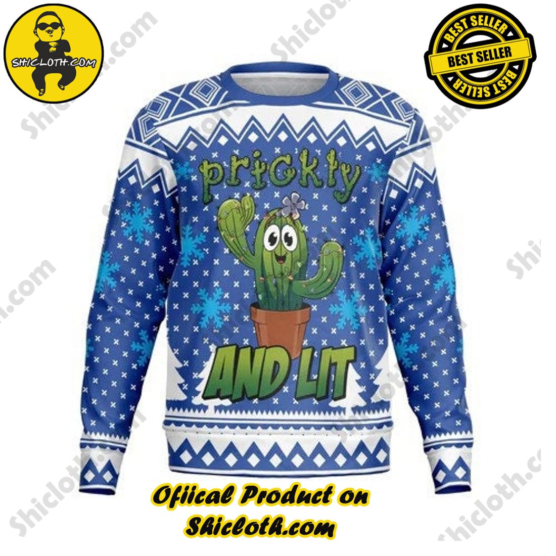 Best seller and Hot trending: Warm Up Your Holidays with Shiclothshop's Cozy Christmas Sweaters for a Peaceful Season 19 Prickly And Lit Ugly Christmas Sweater For Men & Women Christmas Gift Sweater