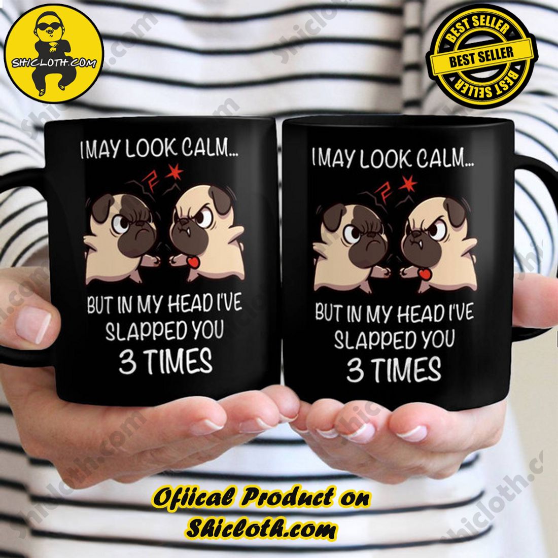 Pug I May Look Calm But In My Head I've Slapped You 3 Times Mug