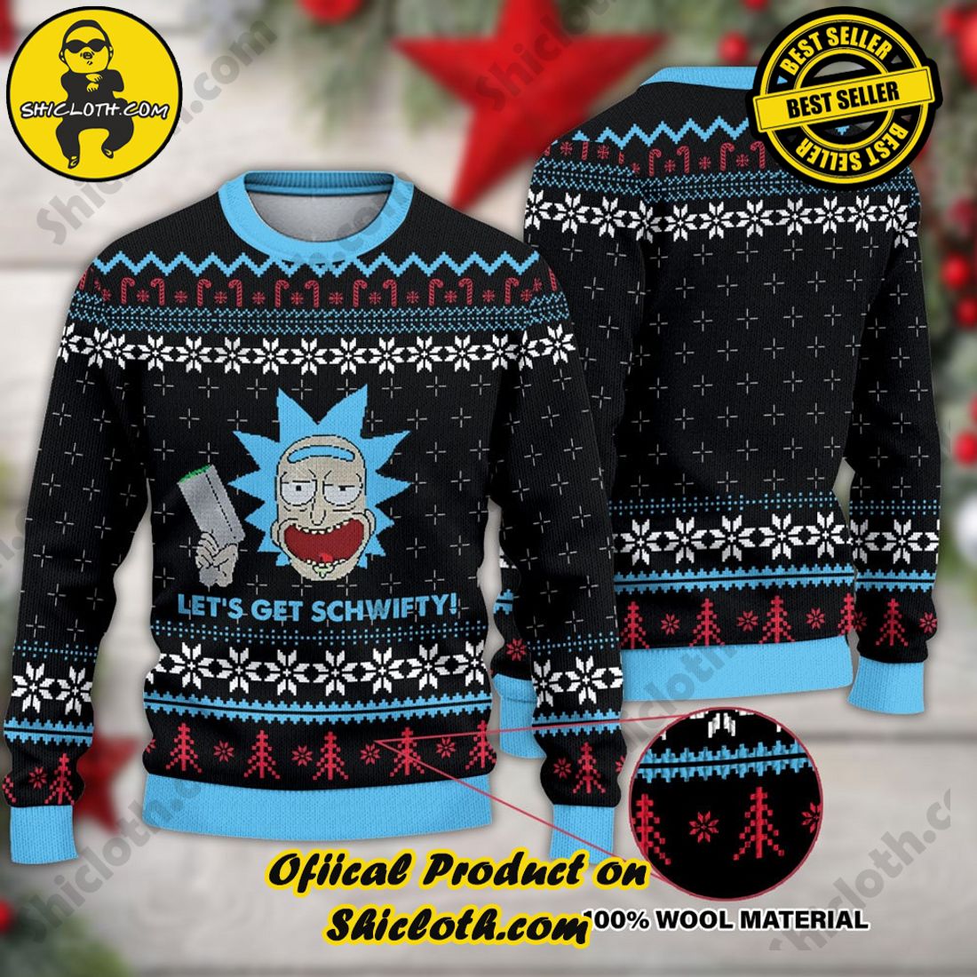 Best seller and Hot trending: Warm Up Your Holidays with Shiclothshop's Cozy Christmas Sweaters for a Peaceful Season 21 Rick And Morty Get Schwifty Christmas Ugly Sweater For Men & Women Christmas Gift Sweater